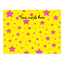 Yellow and pink stars post card