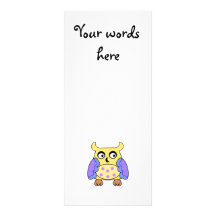 Yellow and purple owl full colour rack card