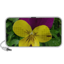 Yellow and Purple Viola (pansy) Flower Travelling Speaker
