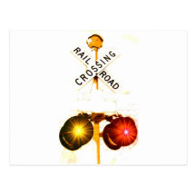 Yellow And Red Flashing Lights Post Card