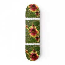 Yellow and Red Gaillardia Flower Skateboard