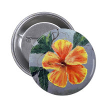 Yellow and Red Hibiscus Pins