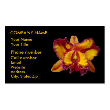 Yellow and Red Orchid Business Cards