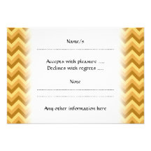 Yellow and Tan Zigzag Stripes. Custom Announcements