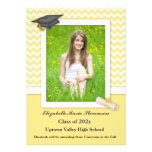 Yellow and White Chevron Grad Photo Card