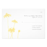 Yellow and White Chic Flower Wedding RSVP Invite