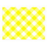 Yellow and White Gingham Postcards