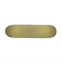 Yellow and White Glitter Zig Zag Skate Decks