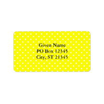 Yellow and White Polka Dot Pattern Personalized Address Labels