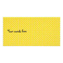 Yellow and white polka dots customized photo card