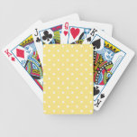 Yellow and White Polka Dots Pattern. playing cards