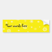Yellow and white snowflakes pattern bumper sticker