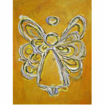 Yellow Angel Holiday Ornament Cut Out