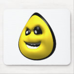 Yellow angry corn smiley face mouse pad