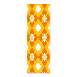 Yellow Argyle Bookmark Business Cards