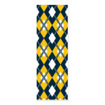 Yellow Argyle Bookmark Business Cards