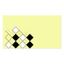yellow argyle business card