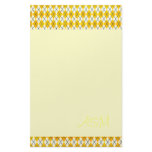 Yellow Argyle Custom Stationery