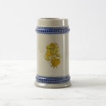 Yellow asian dragon coffee mug