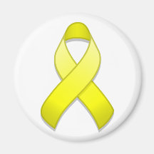 Yellow Awareness Ribbon Magnet