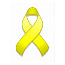 Yellow Awareness Ribbon Postcard