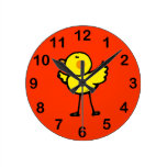 yellow baby chick wall clocks