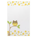 Yellow Baby Owl Custom Stationery