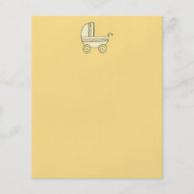 Yellow Baby Pram. Flyer Design