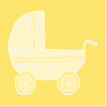 Yellow Baby Stroller. Photo Cutouts