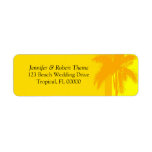 Yellow Background Palm Tree DIY Wedding Labels Custom Return Address Labels