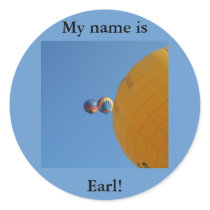 Yellow Balloon Soaring! Round Sticker