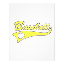 Yellow Baseball Logo Invitations