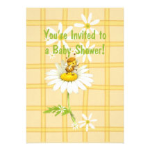 Yellow Bee Baby Shower Invitation
