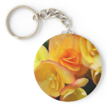 Yellow begonia key chain