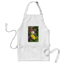 Yellow Begonias And Red, White Flowers flowers Apron