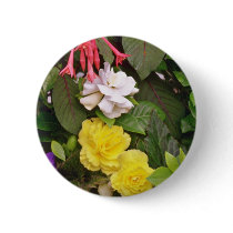 Yellow Begonias And Red, White Flowers flowers Button