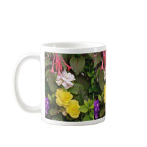 Yellow Begonias And Red, White Flowers flowers Coffee Mug