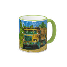 Yellow Big Rig Scaffolding Transporter Truck Coffee Mug