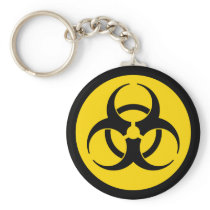 Yellow Biohazard Symbol Keychain