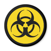 Yellow Biohazard Symbol Magnet
