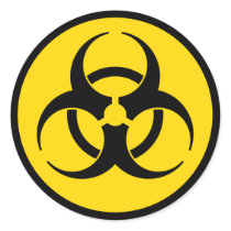 Yellow Biohazard Symbol Sticker
