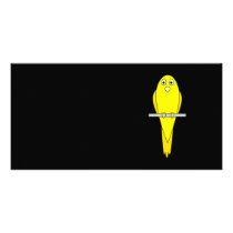 Yellow Bird. Canary. On Black. Photo Card