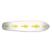 Yellow Bird. Canary. On White. Skateboard