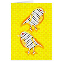 'yellow birds' digital painting card