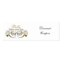 yellow ,black and white Chic discount coupon Business Card Template