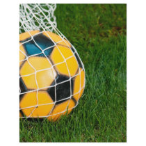 Yellow & Black Soccer Ball in Net Letterhead Design