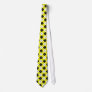 Yellow, Black, White and Grey Argyle Necktie