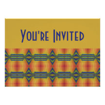 yellow blue custom invites