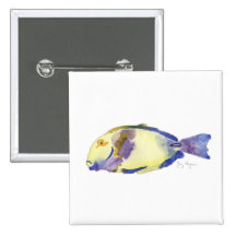 Yellow/Blue Fish Button