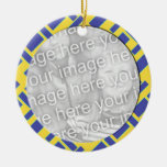 yellow blue mod photo frame ornaments